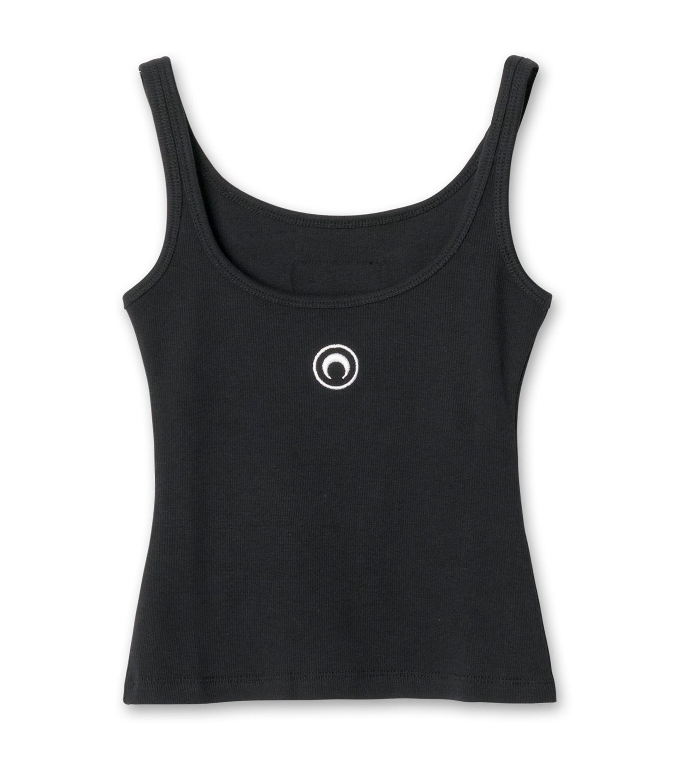 Moon Logo Ribbed Jersey Crop Tank To