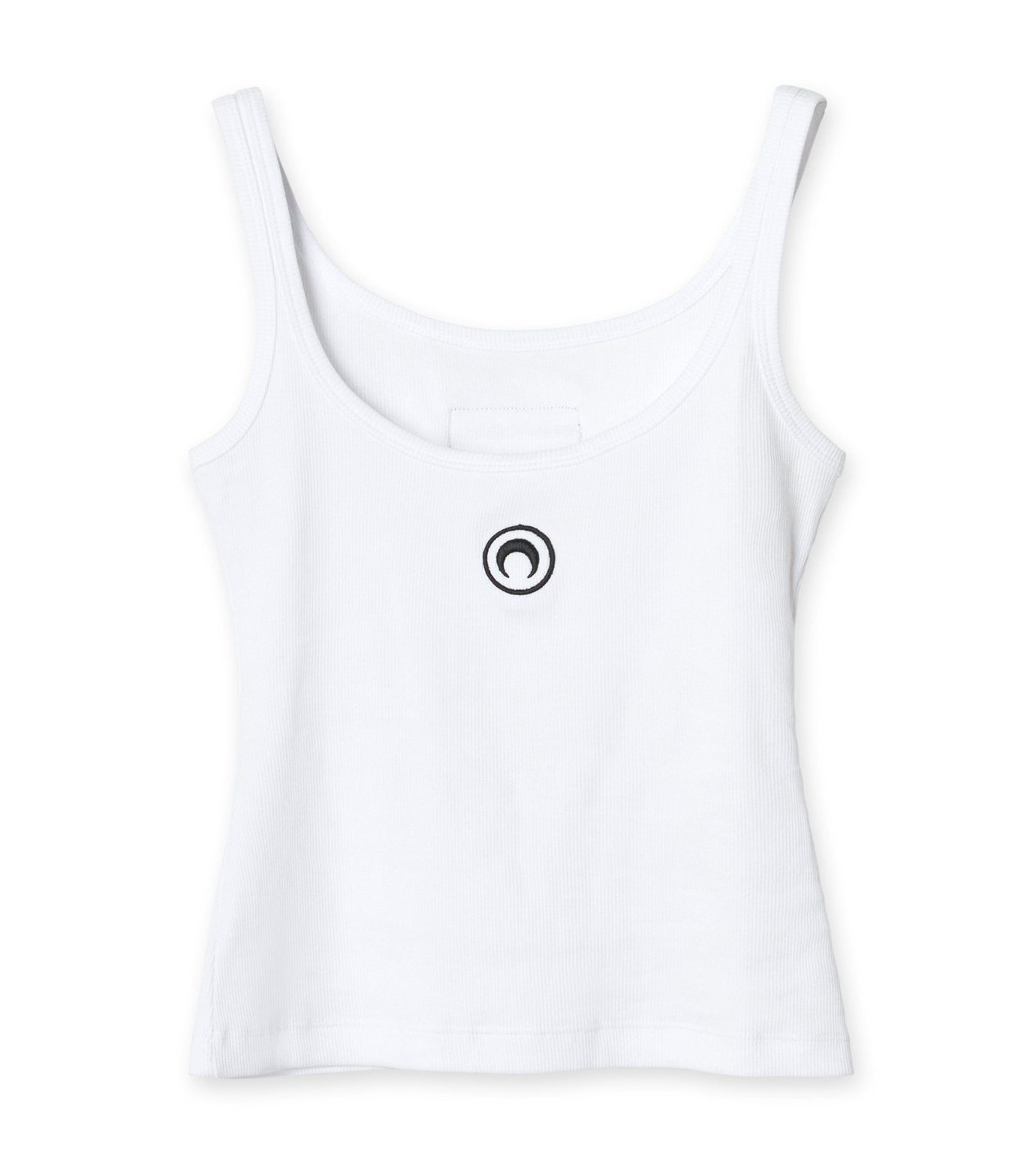 Moon Logo Ribbed Jersey Crop Tank To