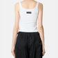 Moon Logo Ribbed Jersey Crop Tank To