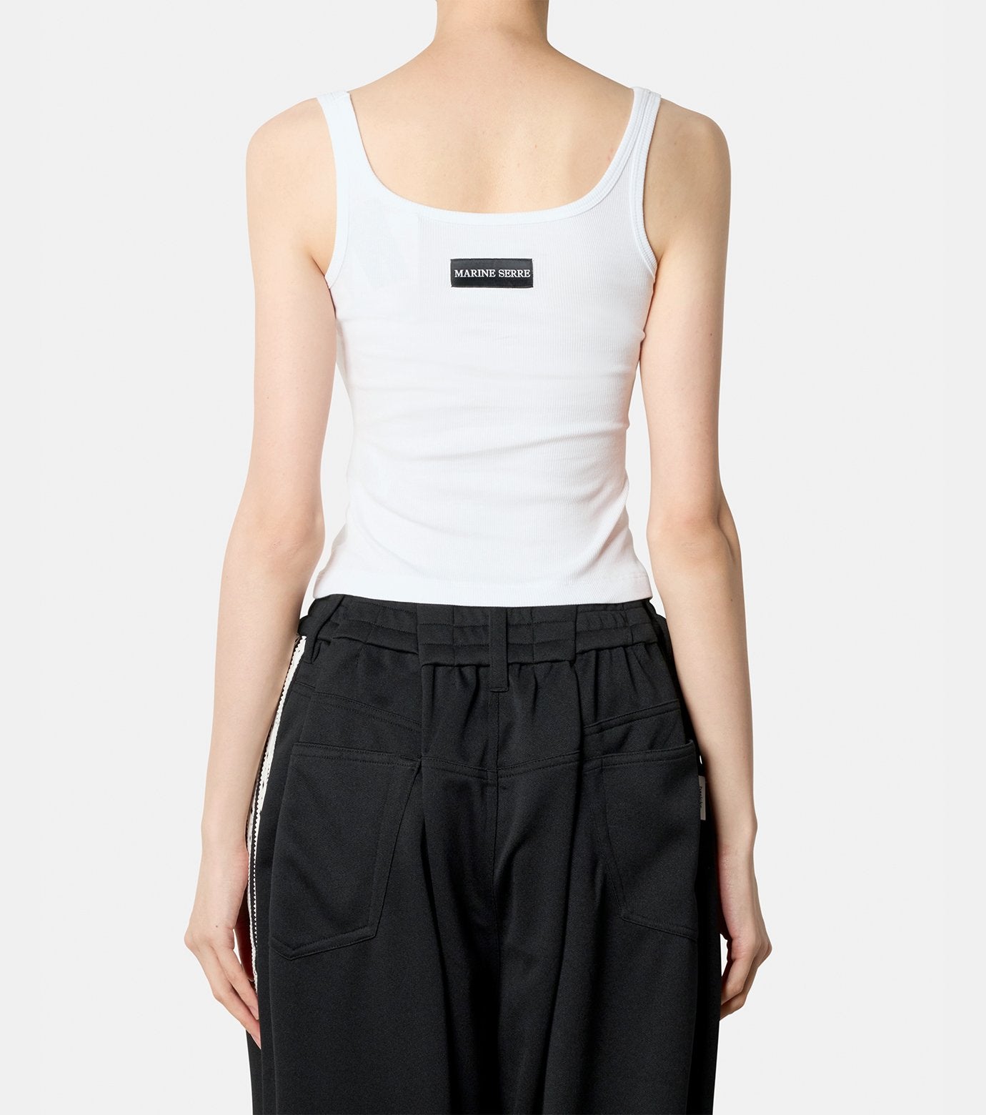 Moon Logo Ribbed Jersey Crop Tank To