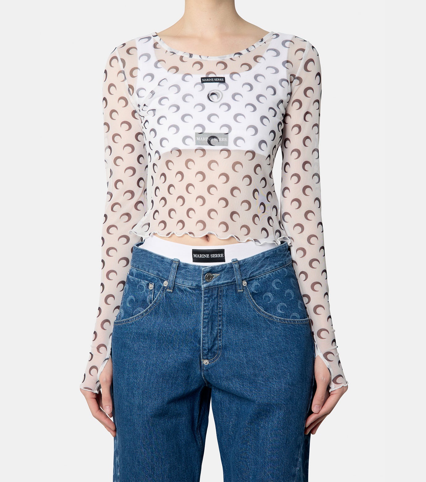 Moon Mesh Cropped Top