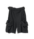 Rolled Waist Waffle Cargo Shorts