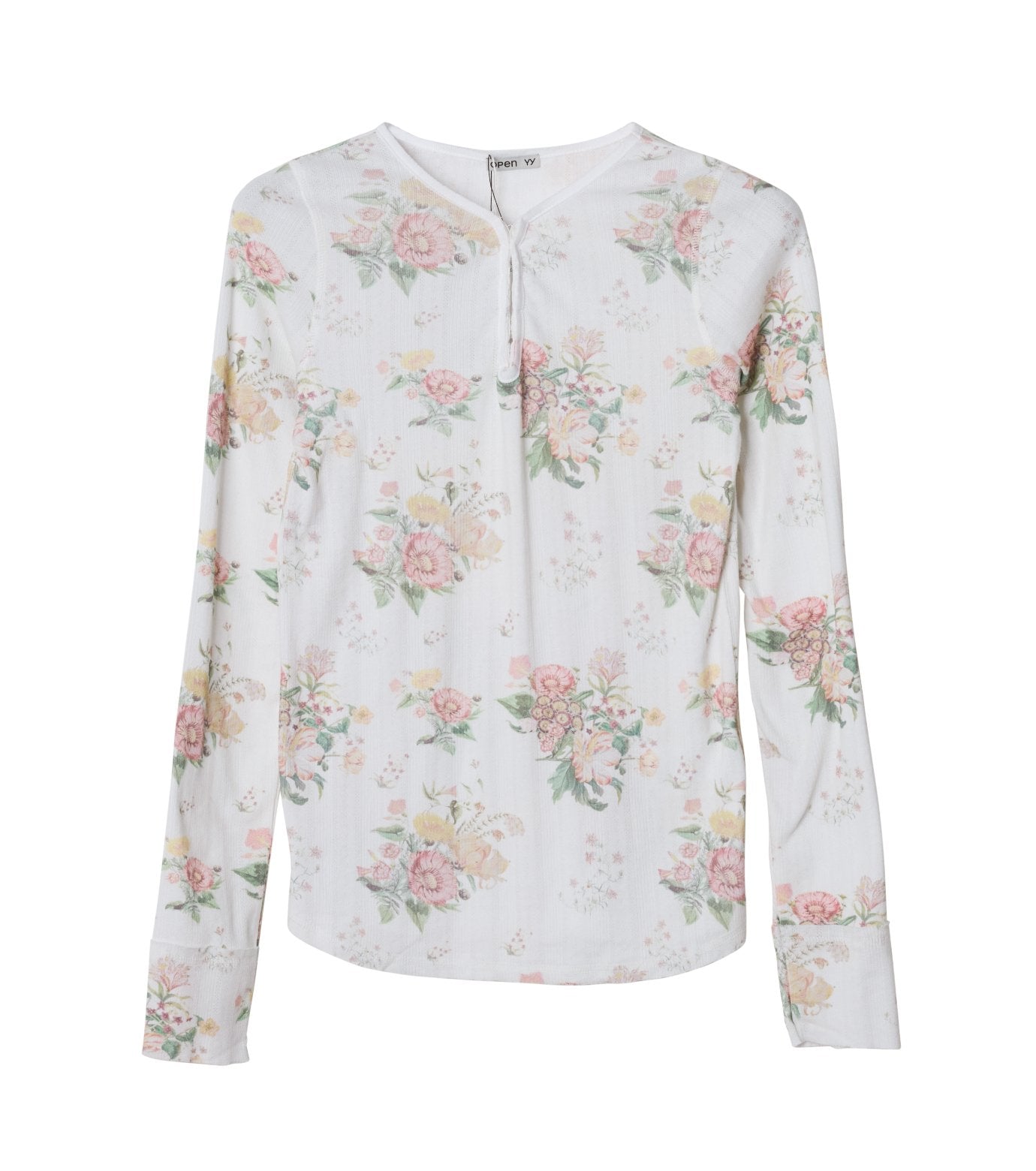 Floral Hook Henley LS