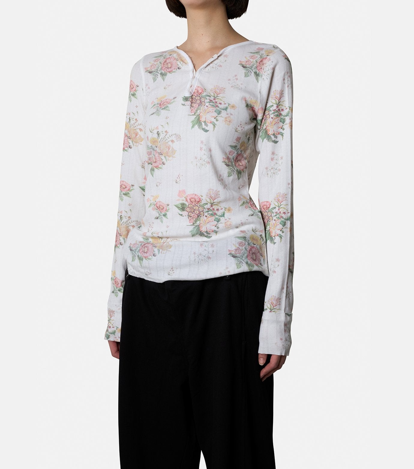 Floral Hook Henley LS