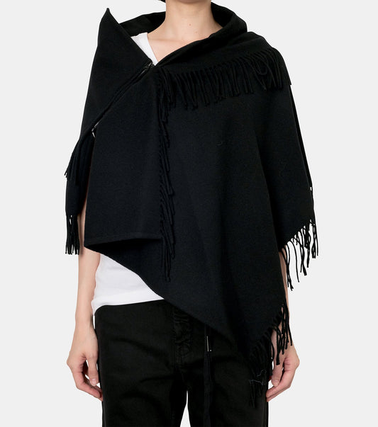 Fringed Zip Shawl