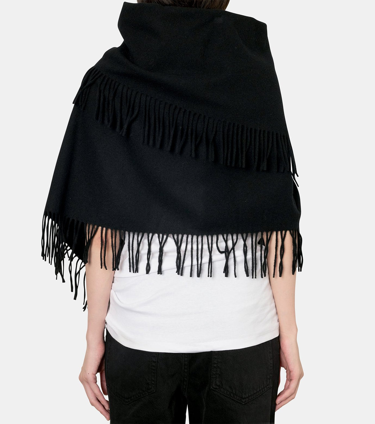 Fringed Zip Shawl