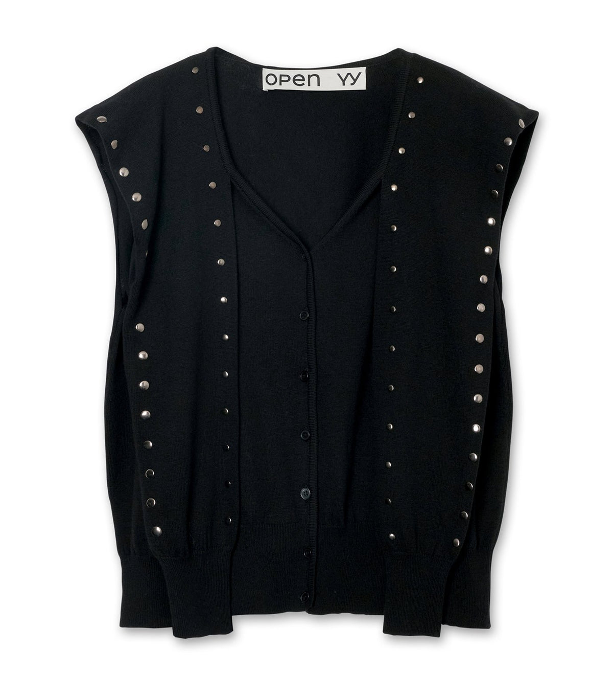 Stud Slv Layered Cardigan