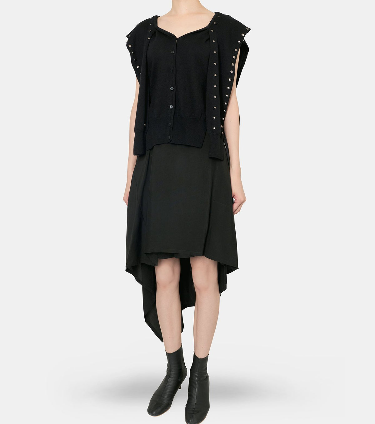 Stud Slv Layered Cardigan