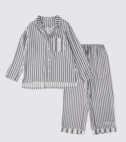 Striped Silk Pajamas Narrow