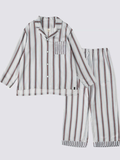 Striped Silk Pajamas Wide