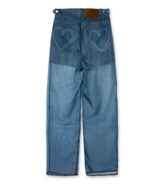 Transparent Sheer Denim Trousers