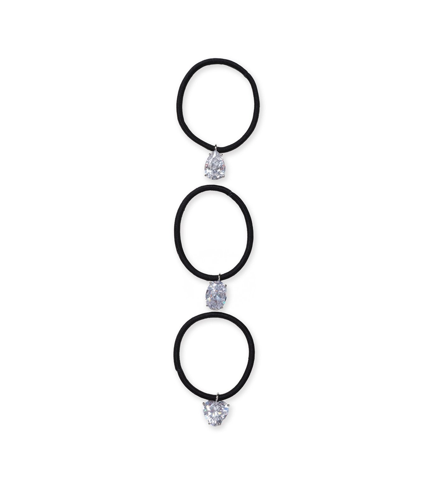 Zirconia Charm Hair Tie-3Piece Set
