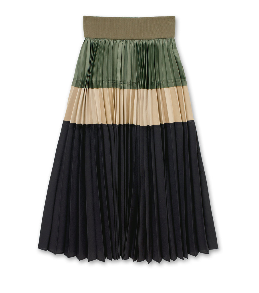 Pleated Tri Colore Skirt