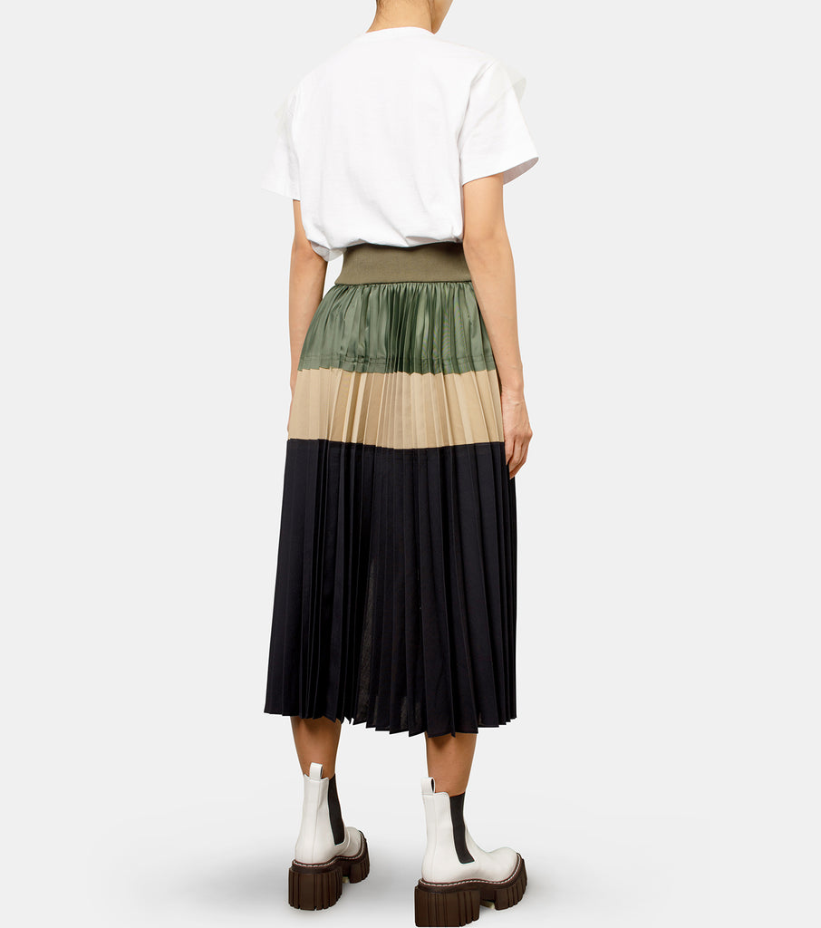 Pleated Tri Colore Skirt