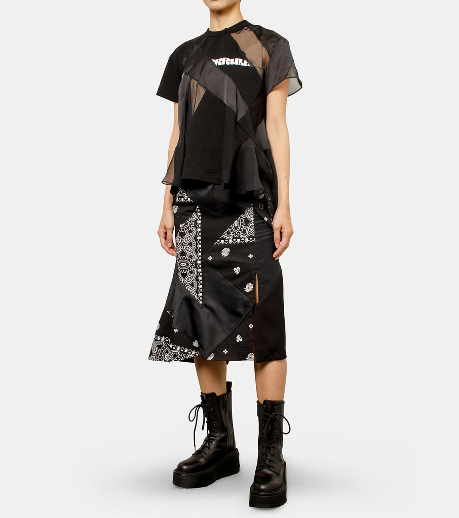 HWT Jersey/Chiffon Asym Pullover