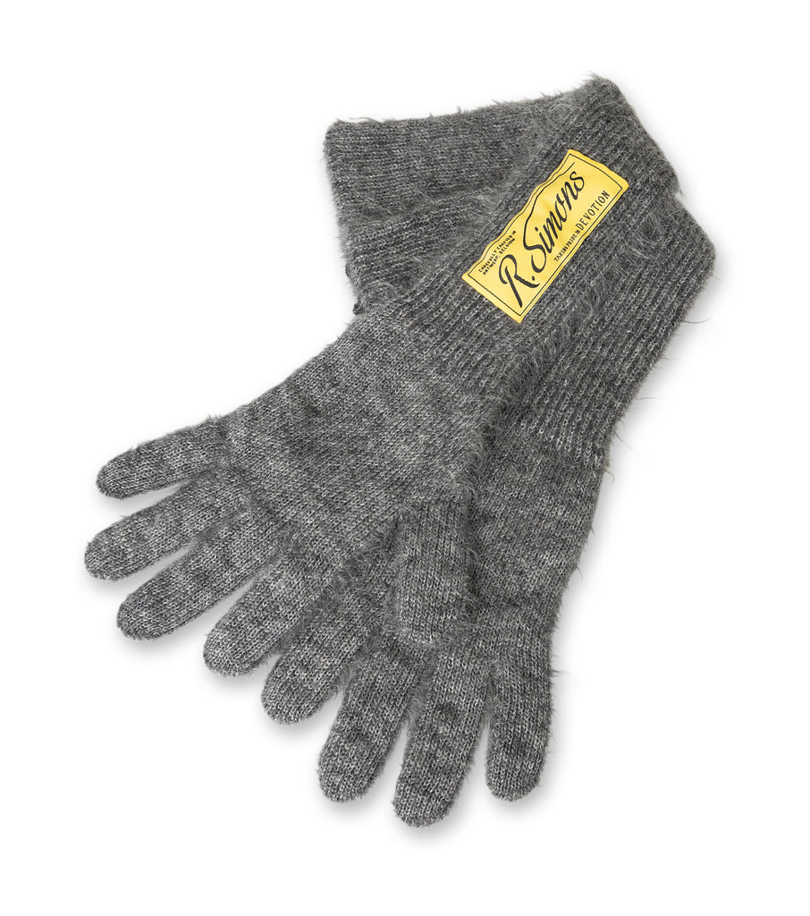 Long Knit Gloves w/Woven Label