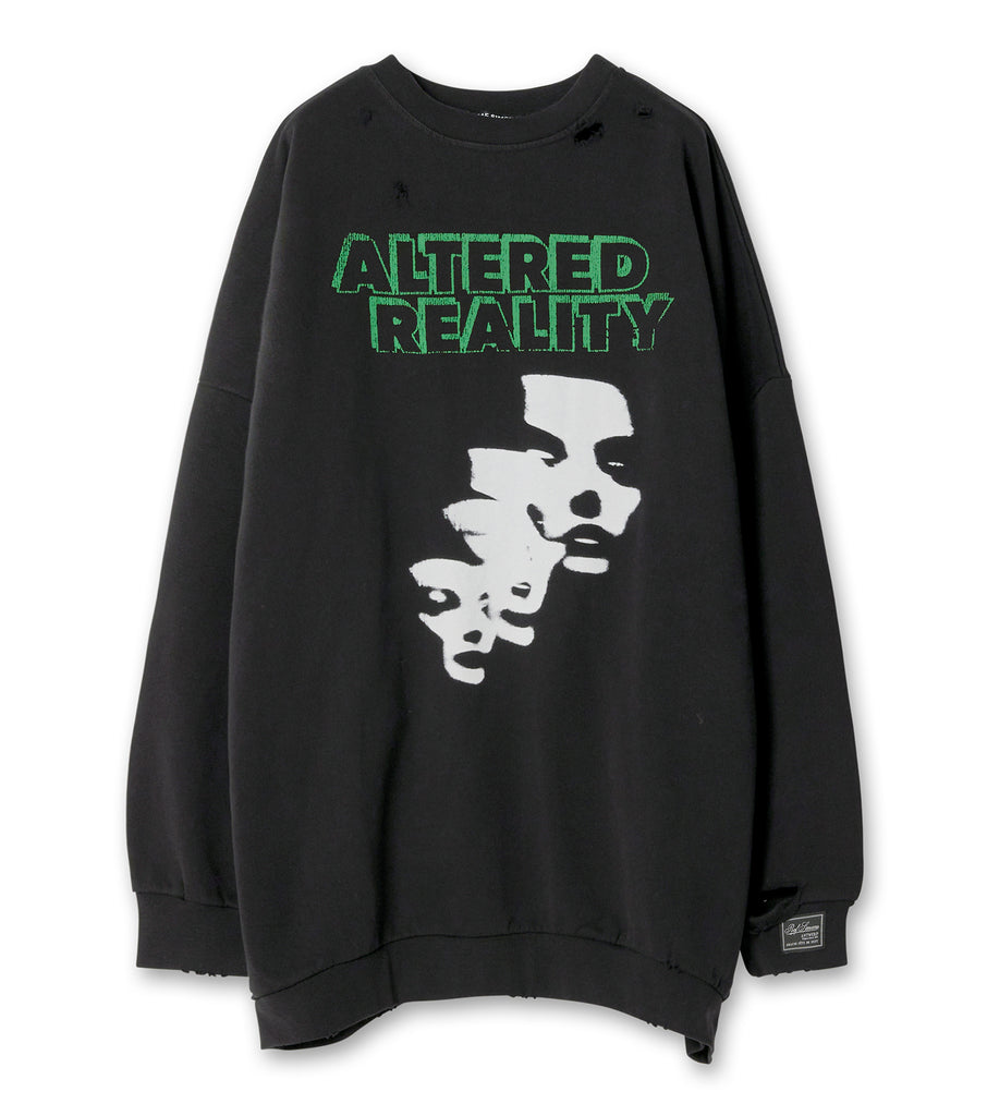 Destroyed crew neck sweater Altered