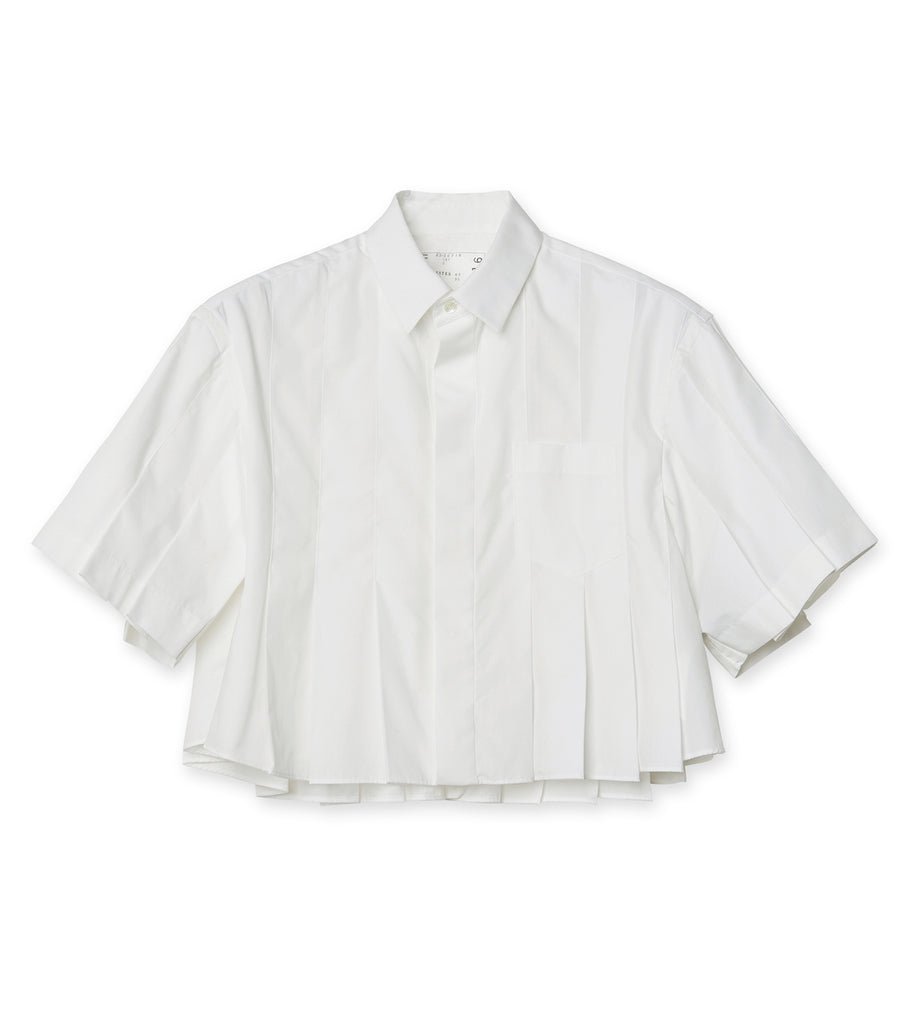 Cotton Poplin Pleated Shirt