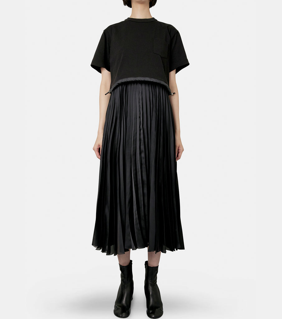 Cotton Jersey x Satin Dress