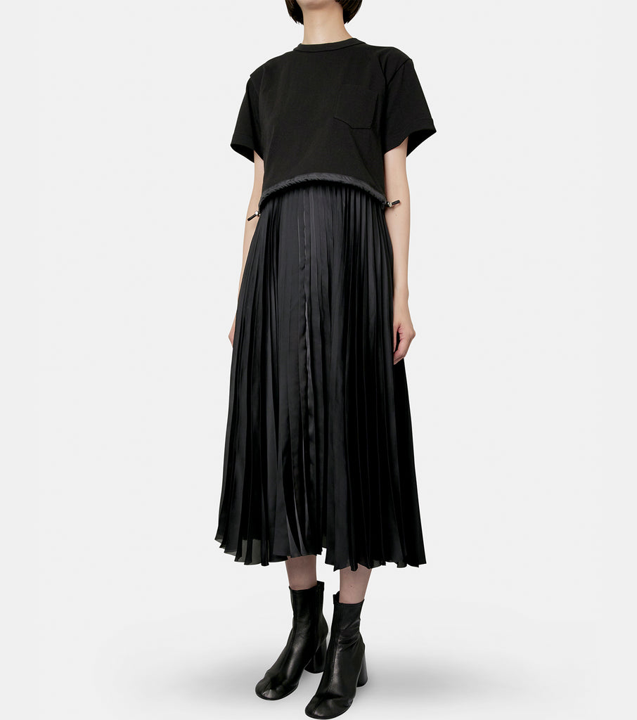 Cotton Jersey x Satin Dress