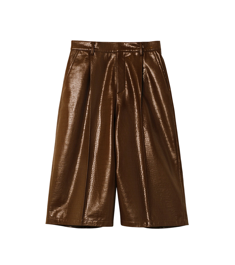 Croc Faux Leather Shorts