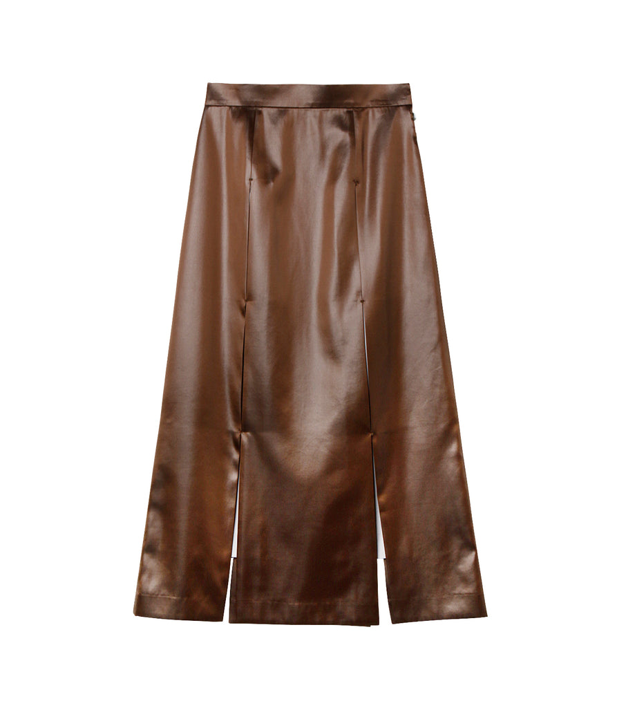 Satin Slashed Skirt