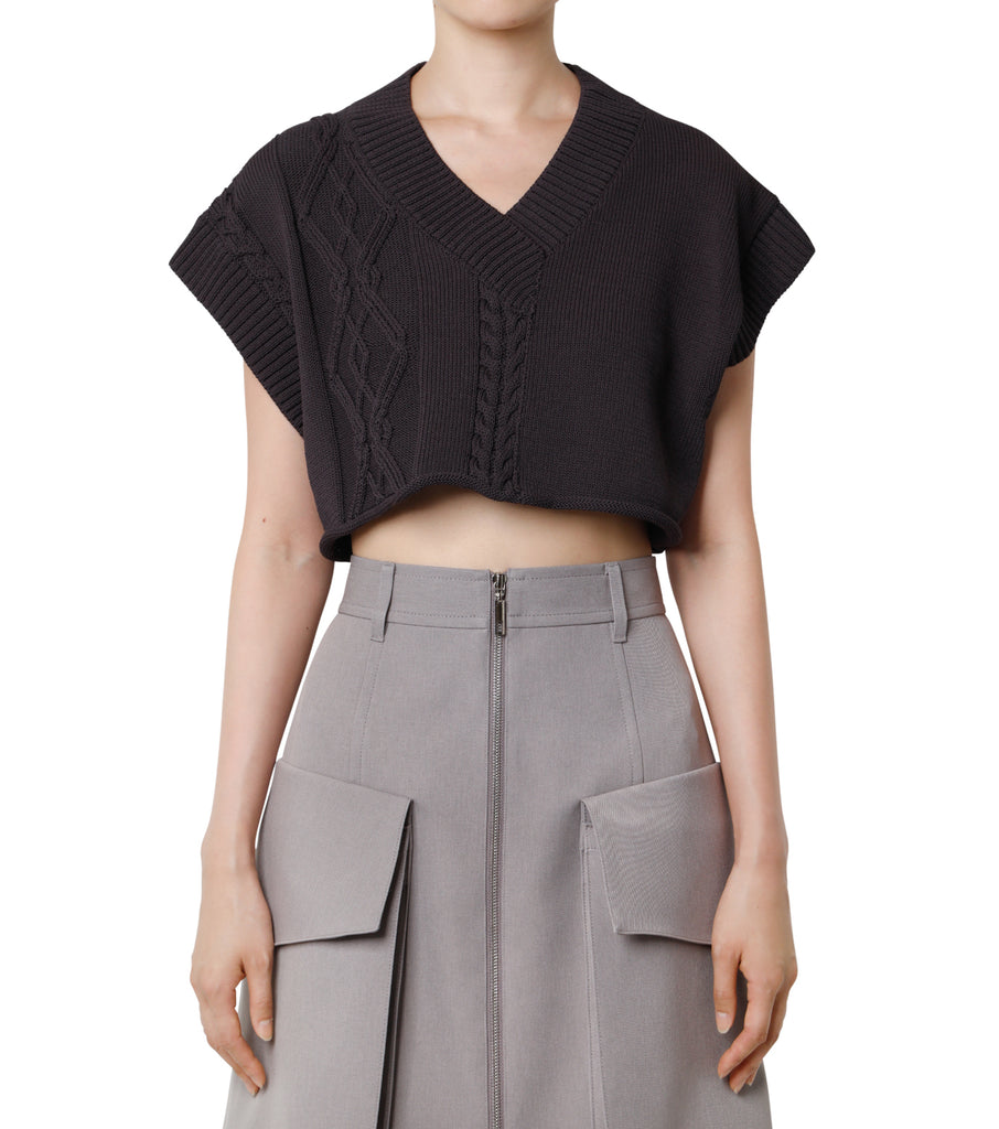 Asymmetric Cable Vest
