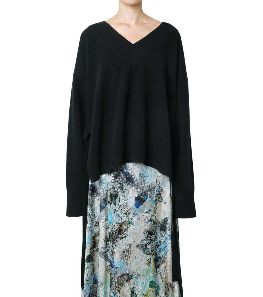 Wool Cashmere V Neck Knit