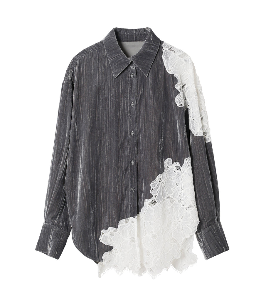 Lace Soaked Velbet Skirt