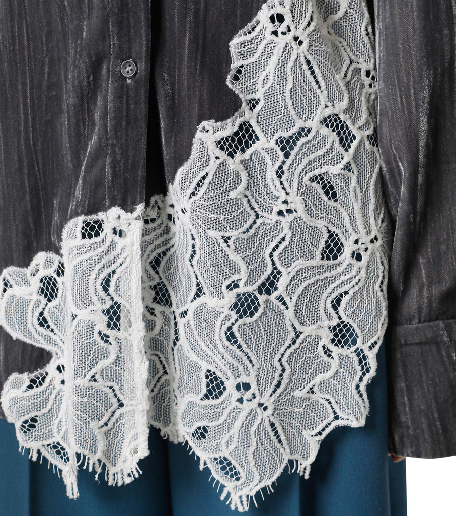 Lace Soaked Velbet Skirt