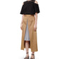 Color Block Pleated Insert Skirt