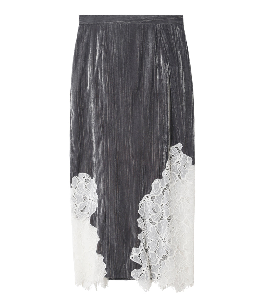 Lace Soaked Velbet Skirt