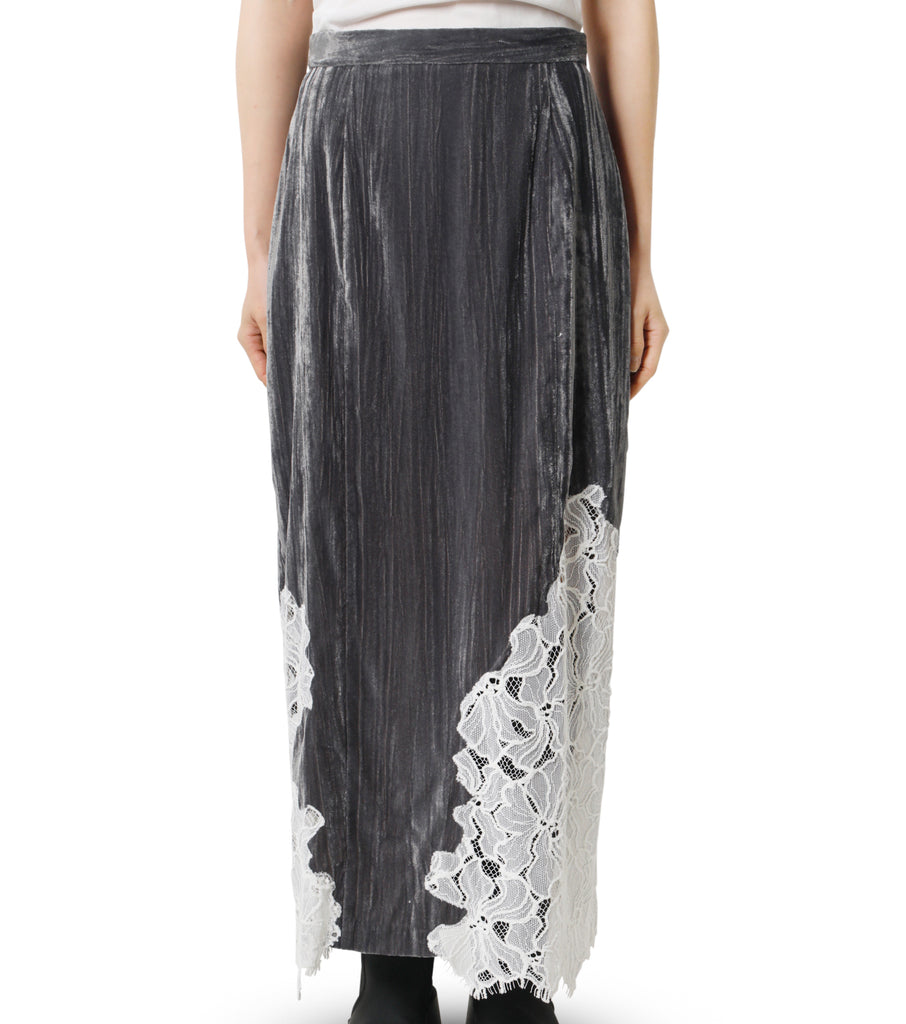 Lace Soaked Velbet Skirt