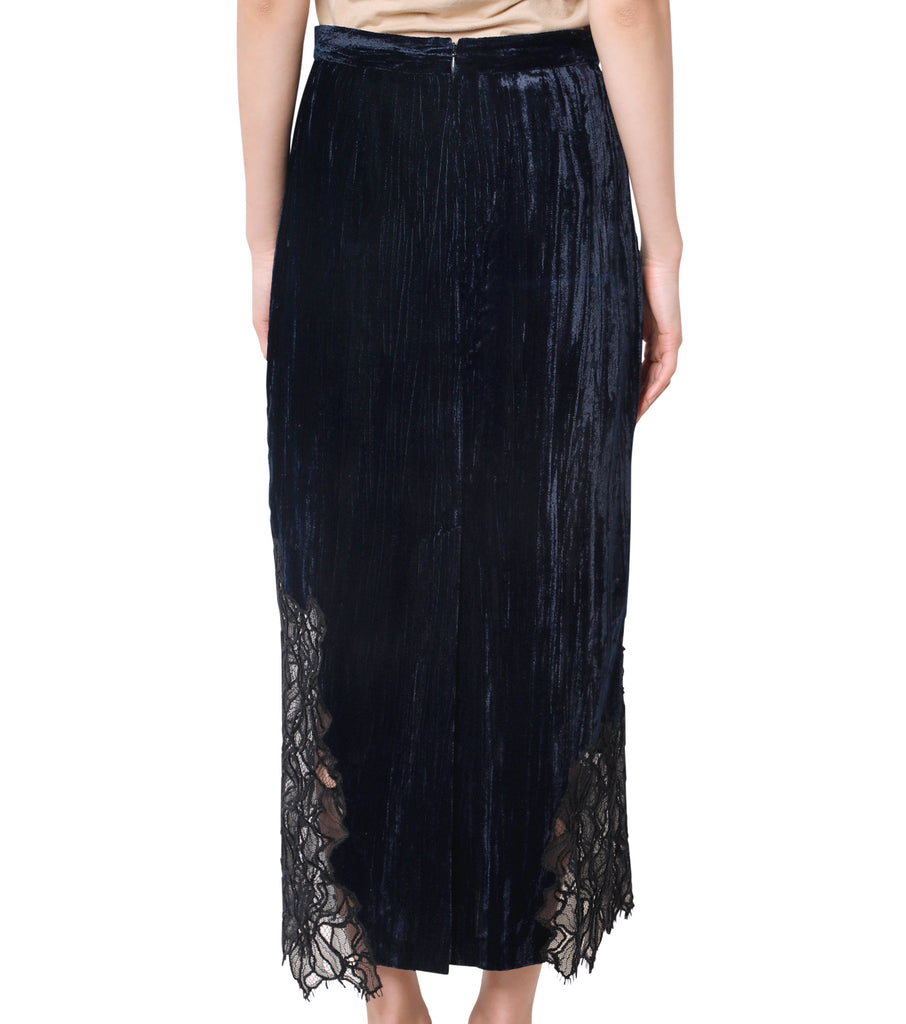 Lace Soaked Velbet Skirt