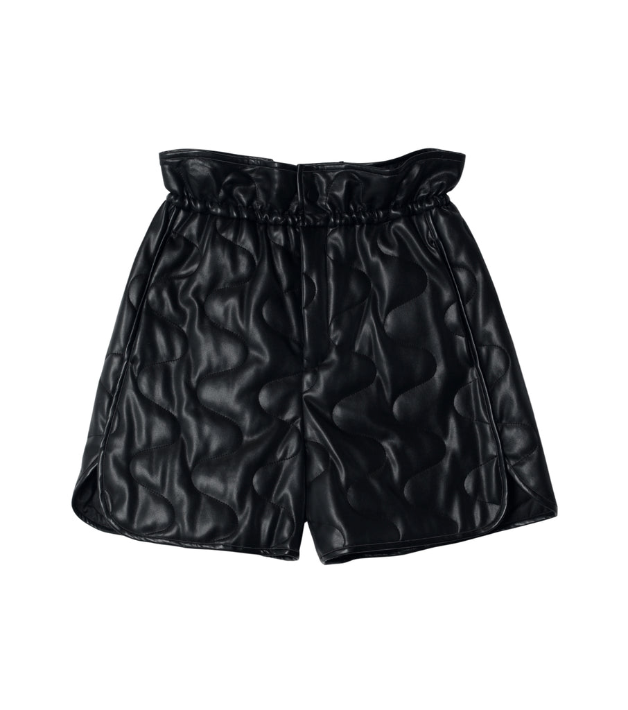 Faux Leather Quilted Shorts