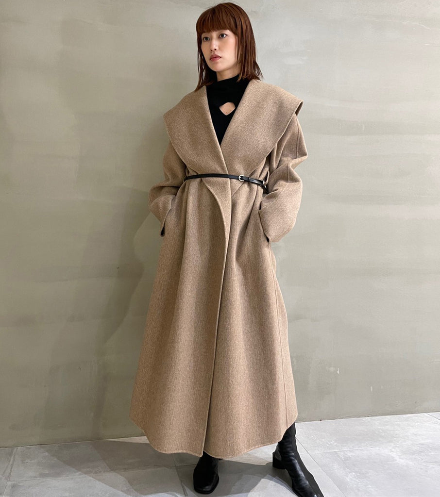 ルシェルブルー big collar belted maxi coat - ロングコート