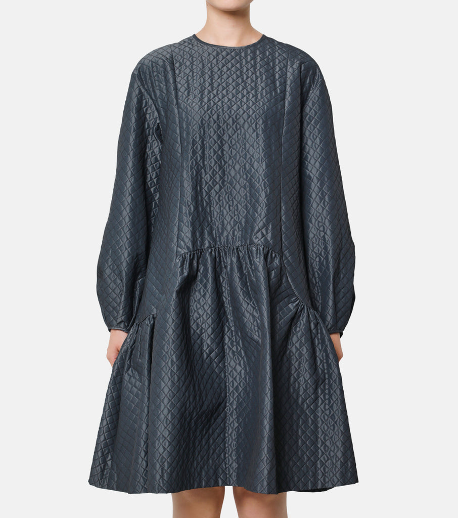 Quilted Jacquard Panel Dress