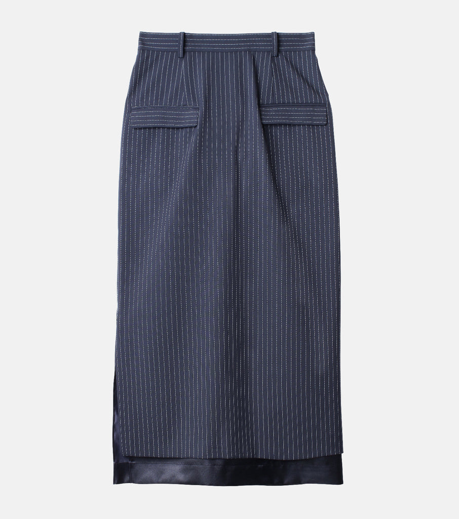 Pin Stripe Satin Layer Skirt
