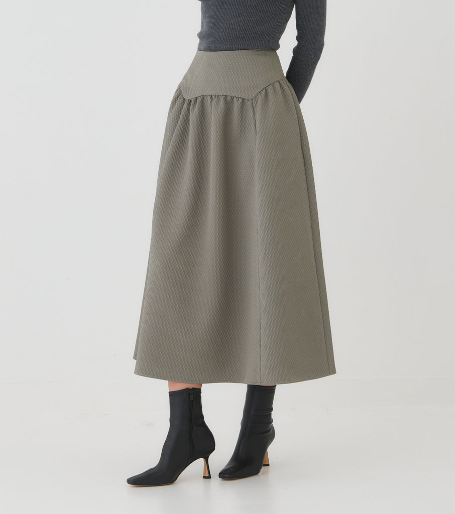 Jacquard Gathered Skirt