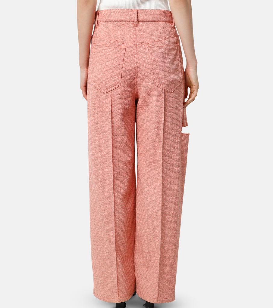 Tweed V Waist Wide Pants