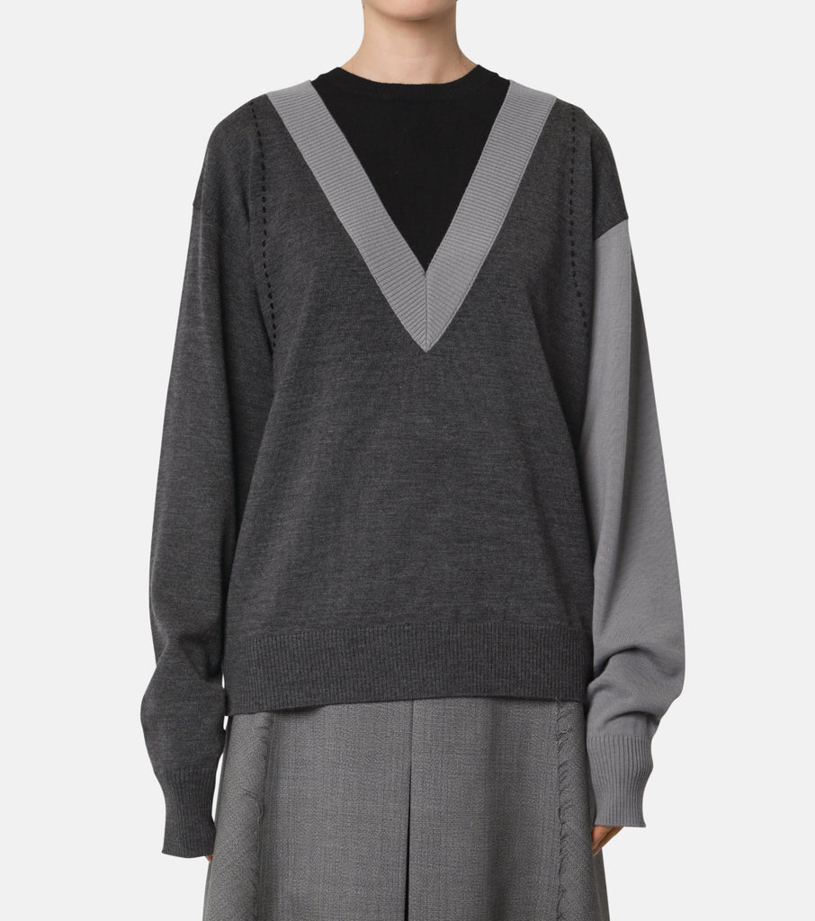 Layered Bicolor Knit