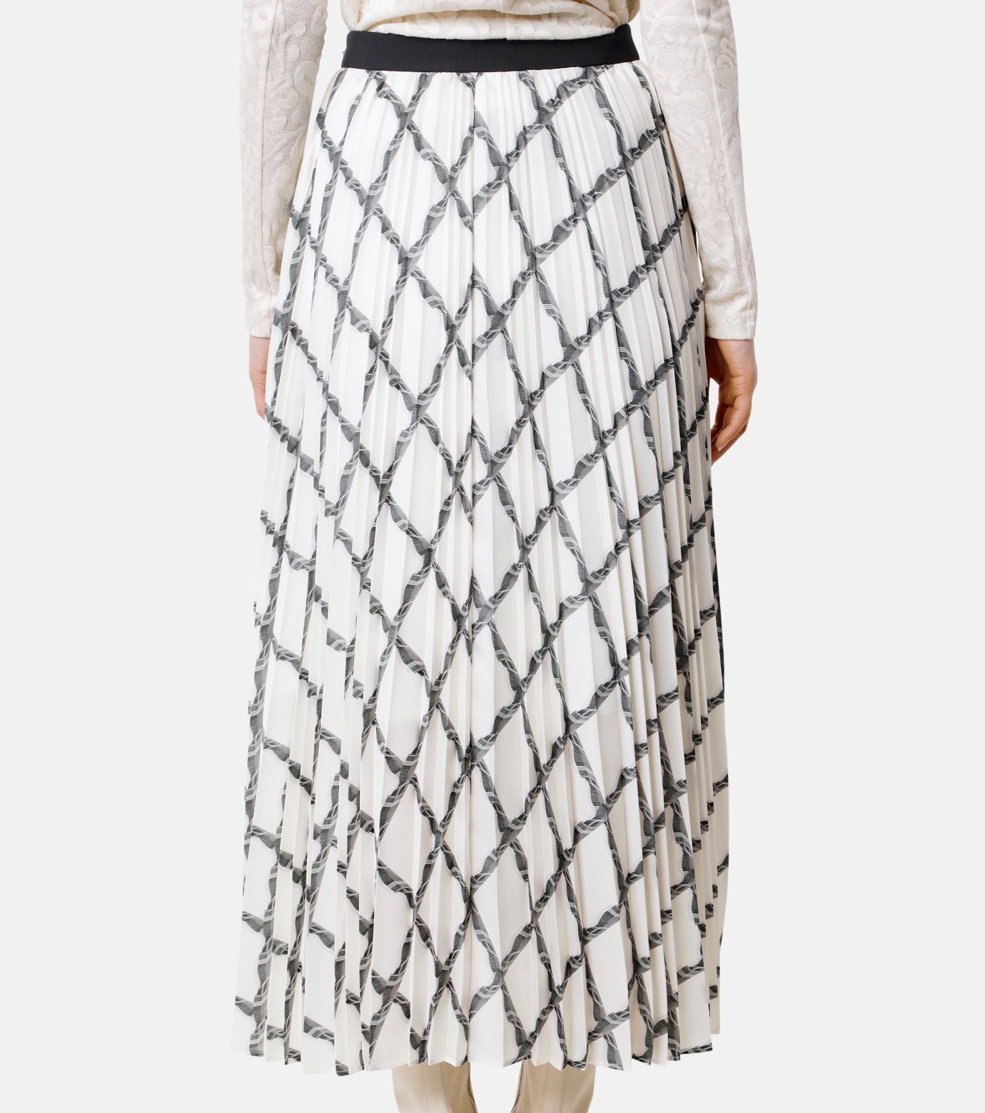 Stairs Checked Print Skirt