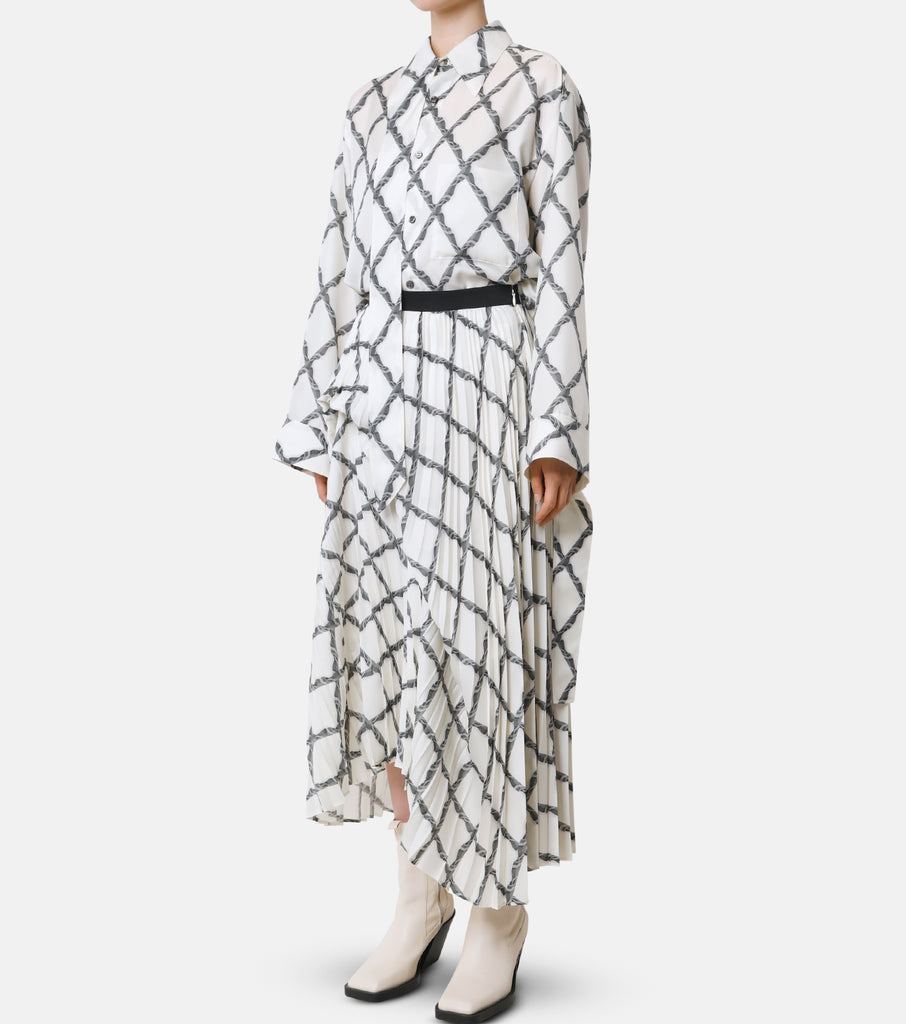 Stairs Checked Print Skirt