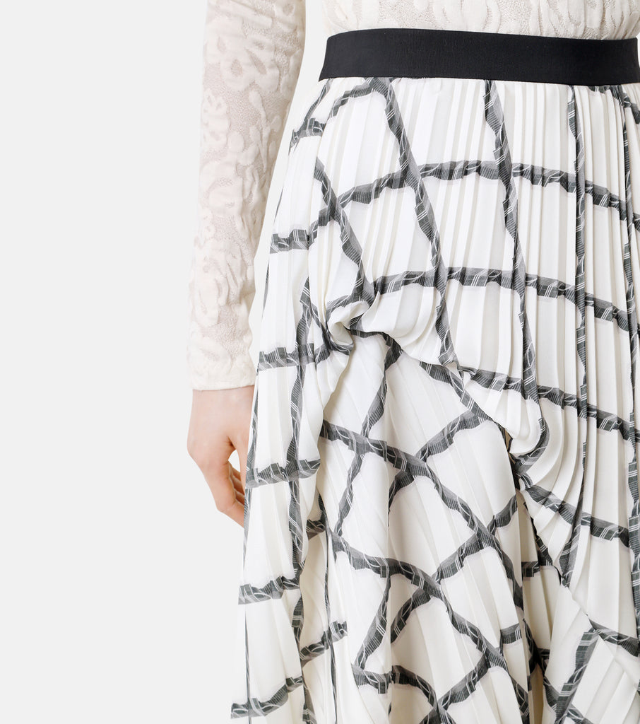 Stairs Checked Print Skirt