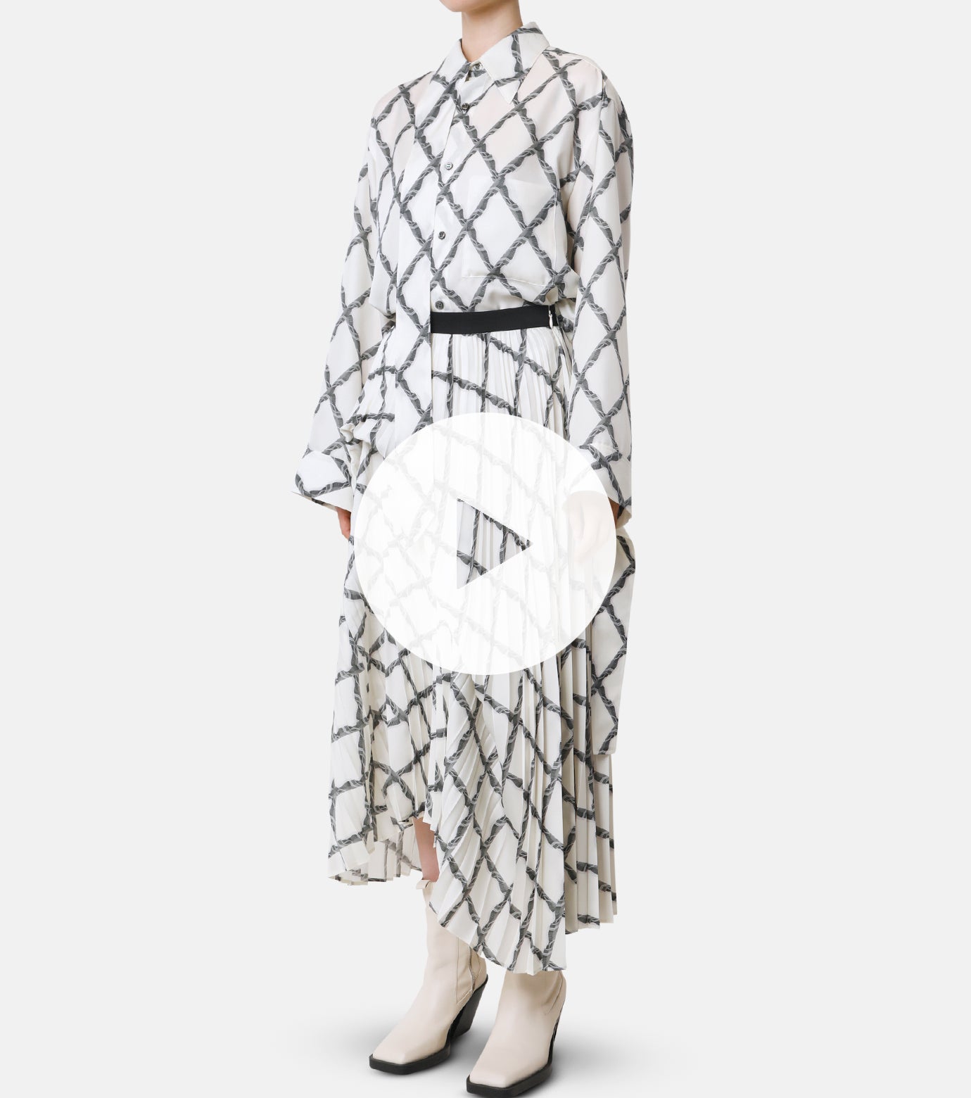 Stairs Checked Print Skirt