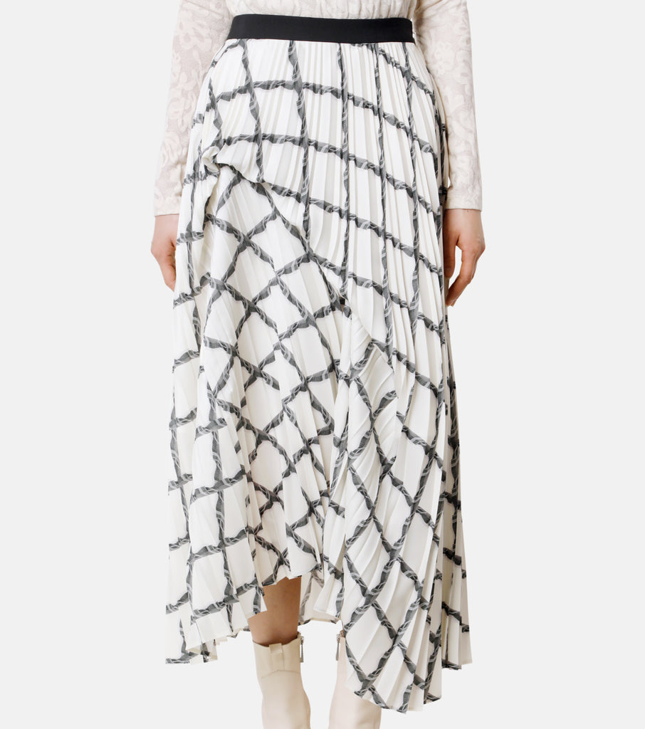 Stairs Checked Print Skirt
