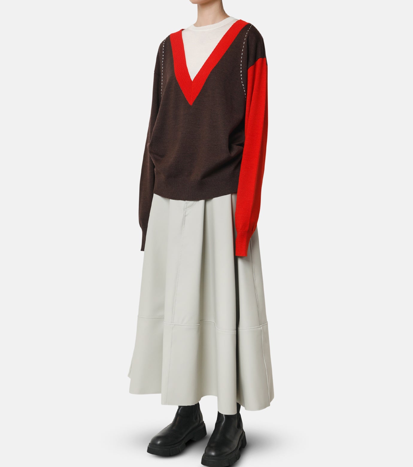 Lamination Flared Skirt