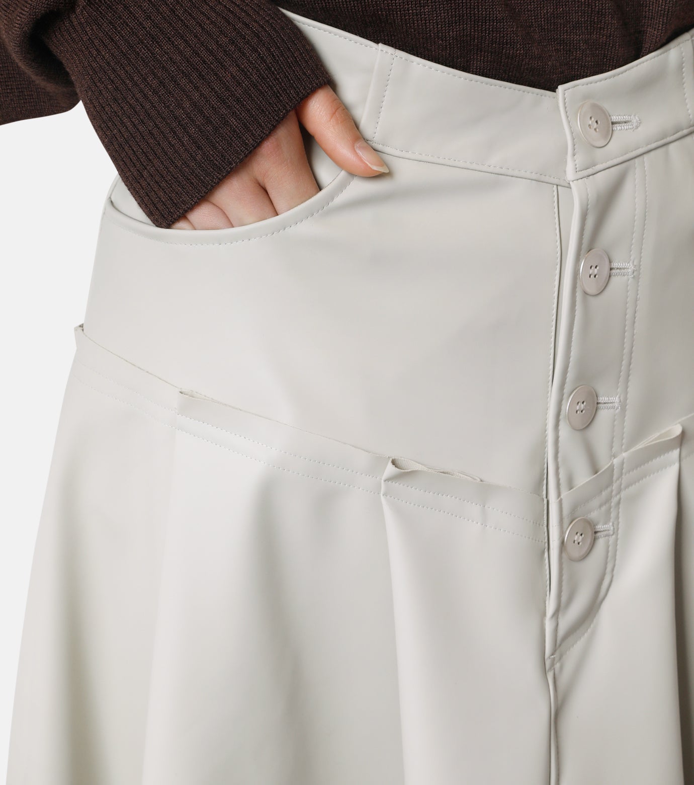 Lamination Flared Skirt