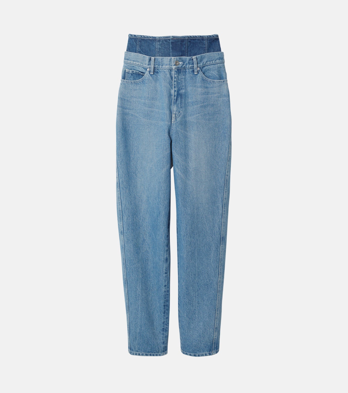 W Waist Denim Pants (BLUE)