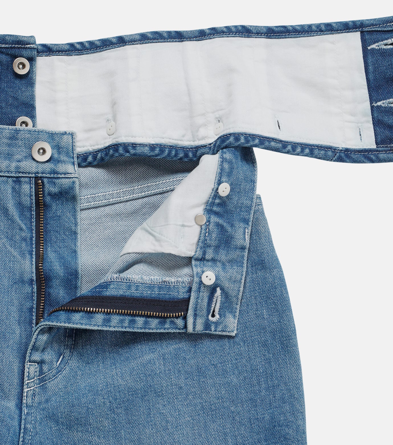 W Waist Denim Pants (BLUE)